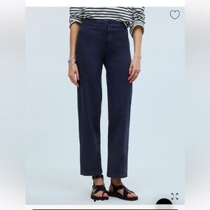 Navy blue Madewell Emmet wide legged crop pant (27)